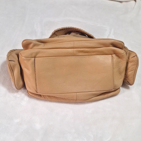 COLE HAAN Tan pebbled leather Boho Bag - Picture 4 of 11